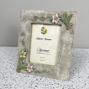 Spoontiques Hummingbird Flower Picture Photo Frame Resin 3.5" x‎ 5"